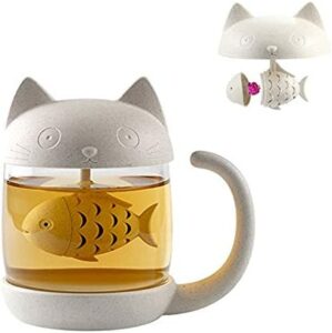 Tasse à thé en verre chat BigNoseDeer
