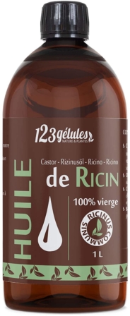 huile de ricin - 123 Gélules – Huile de ricin 1L