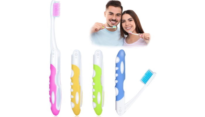 brosse à dents manuelle - 4 Pièces Brosse à Dents de Voyage Pliante Boao