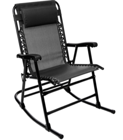 fauteuil à bascule - AmazonBasics Foldable rocking Chair noir