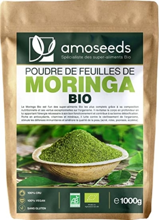 super aliment vert en poudre - Amoseeds – Pourdre de feuilles de moringa