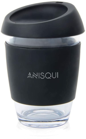 tasse à café réutilisable - AniSqui Noir 350 mL