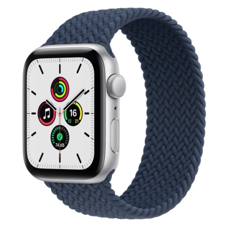 montre connectée pour femme - Apple Watch SE 44 mm en aluminium argent