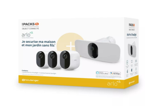 caméra de surveillance extérieure - Arlo Pack Pro 3 Floodlight+Ess x3