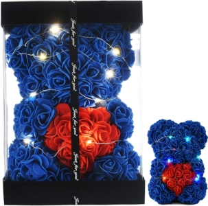  - Artificial Flowers Ours Rose Bleu Royal