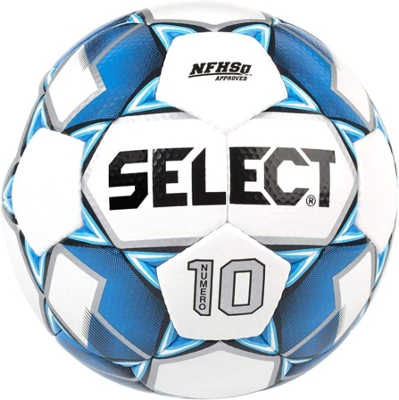 ballon de football - Ballon de football Select numéro 10 – Blanc/bleu roi