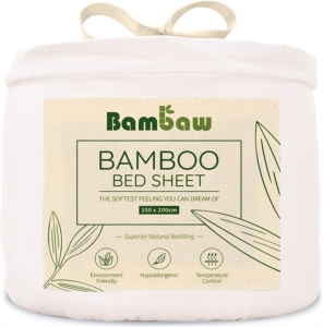  - Bambaw Drap Housse Blanc – Drap en Bambou