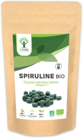 spiruline - Bioptimal Spiruline Bio – 150 comprimés