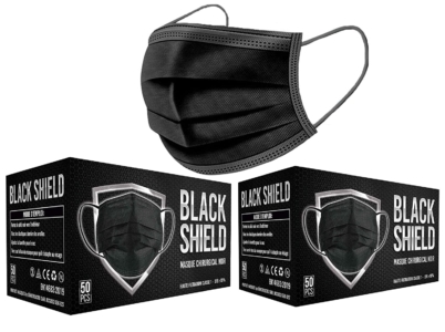  - Black Shield Masque médical chirurgical noir
