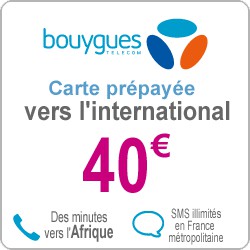 carte SIM prépayée - Bouygues – La carte vers l'international 40 euros