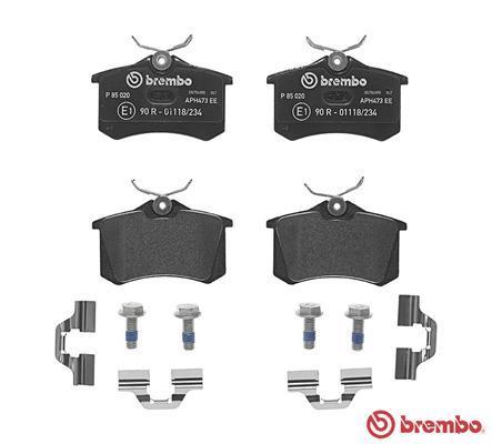 plaquettes de frein auto - Brembo P85020 – Jeu de 4 plaquettes de frein arrière