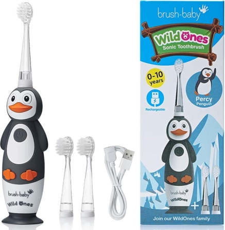 brosse à dents bébé - Brush-Baby Brosse à dents électrique Pingouin