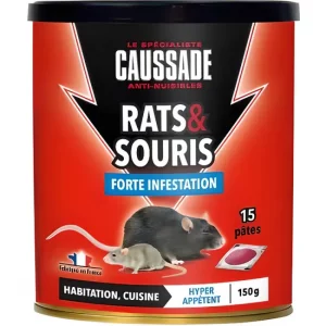  - Caussade – appât pour rats et souris, 15 Pâtes appât prêt à l’emploi
