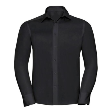 chemise sans repassage - Chemise coton sans repassage noir Fashion Cuir