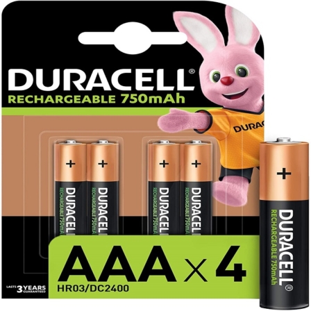 piles AAA rechargeables - Duracell DC2400 750 mAh