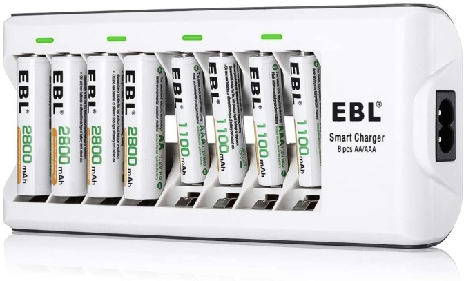chargeur de piles rechargeables - EBL 808 C9042W