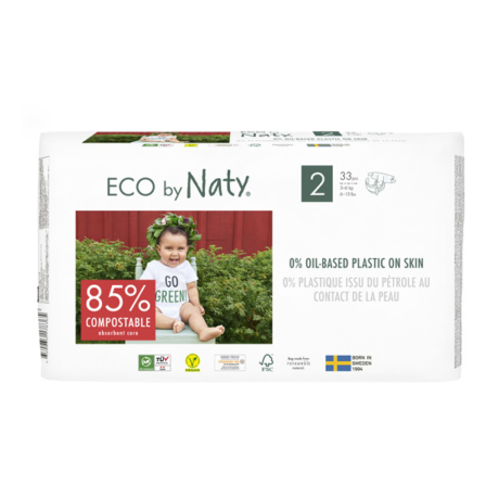 couches pour nouveau-né - Eco By Naty couches écologiques T2 – 33 couches