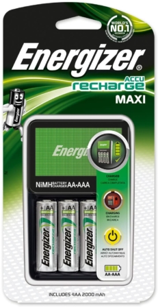 chargeur de piles rechargeables - Energizer – Chargeur de piles rechargeables d’origine maxi pour AA et AAA batterie