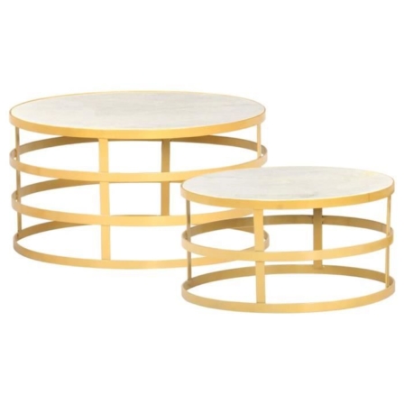 table basse en marbre - Ensemble de tables basses en marbre vidaXL