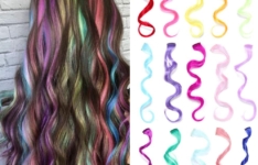 Extensions cheveux bouclés synthétiques et multicolores YMHPride
