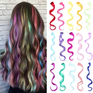  - Extensions cheveux bouclés synthétiques et multicolores YMHPride