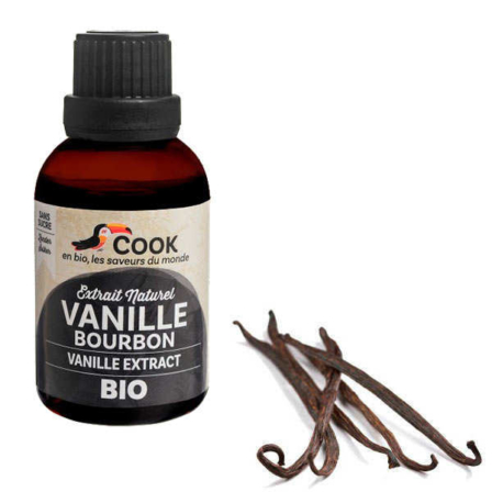 extrait de vanille liquide - Extrait naturel de vanille Bourbon bio sans sucre Cook - Herbier de France