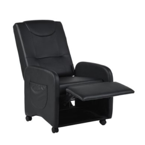  - Fauteuil Relax Ignifuger Inclinable Noir Pu Bois