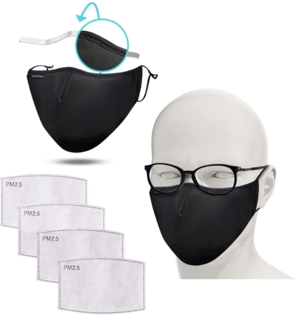 masque lavable anti Covid-19 - Flowzoom Masque antibuée avec filtre