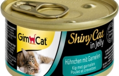nourriture humide pour chat - GimCat ShinyCat in Jelly poulet aux crevettes