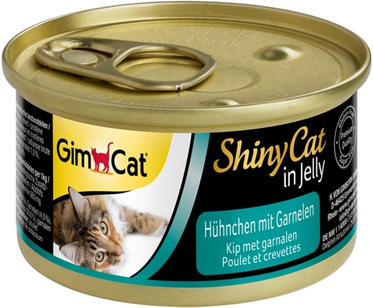 nourriture humide pour chat - GimCat ShinyCat in Jelly poulet aux crevettes