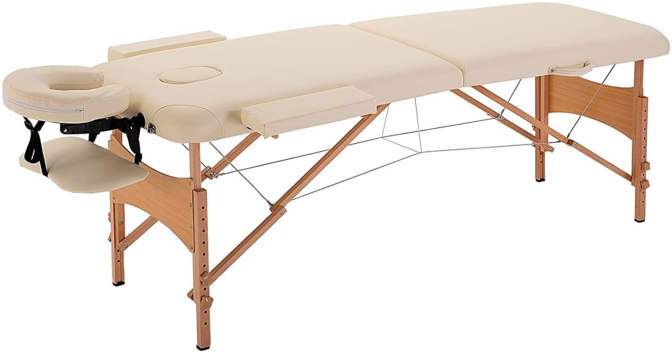 table de massage pliante - HOMCOM- Table de massage pliante 2 zones