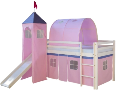  - Homestyle4u 1496 – Lit loft pour enfant avec toboggan