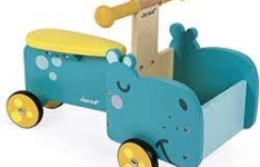 porteur bébé - Janod Hippo multicolore en bois