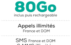 offre mobile - La Poste Mobile – Forfait SIM 24/24 + SMS et MMS illimités + 80 Go 4G