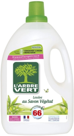 Lessive liquide au savon végétal L'Arbre Vert