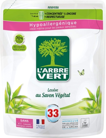 lessive bio écologique - L'Arbre Vert Recharge Lessive au Savon Végétal 1,5 L