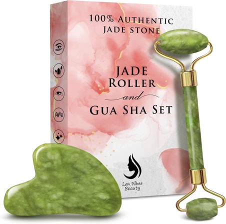 rouleau pierre de jade - Lexi White Beauty Gua Sha Roller Skincare