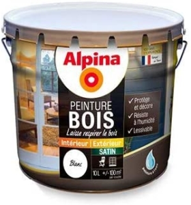  - Alpina peinture bois satin blanc (10 L)