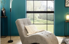 Modern Living Chaise longue PATIO tissu Alfa gris clair