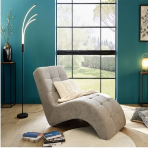  - Modern Living Chaise longue PATIO tissu Alfa gris clair