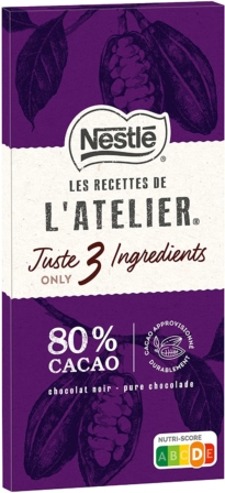 tablette de chocolat noir - Nestlé Les Recettes de l’Atelier Chocolat noir corsé 80%