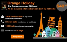 carte SIM internationale - Orange Holiday