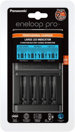 chargeur de piles rechargeables - Panasonic Eneloop Pro BQCC65 4X AA/AAA