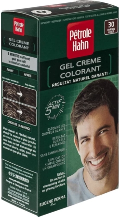coloration cheveux blancs pour homme - Petrole Hahn Gel crème colorant