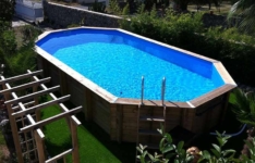 piscine hors sol - Piscine bois Lagon 8,20 x 4,70 x h 1, 30 m