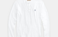Polo Ralph Lauren – T-shirt manches longues à col tunisien en coton