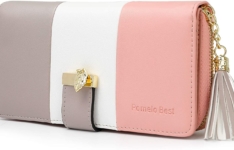 portefeuille pour femme - Portefeuille tricolore en cuir véritable Pomelo Best