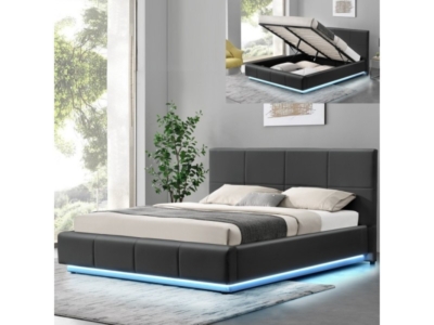lit coffre 140x190 - Alexi – Lit design avec sommier et coffre de rangement
