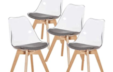 chaise scandinave - H.J WeDoo - Lot de 4 chaises scandinaves transparentes