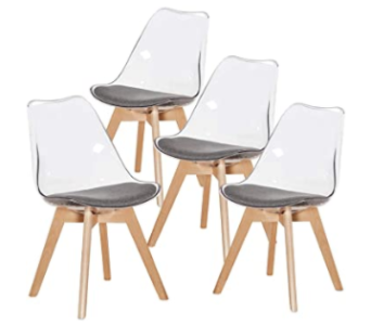  - H.J WeDoo – Lot de 4 chaises scandinaves transparentes
